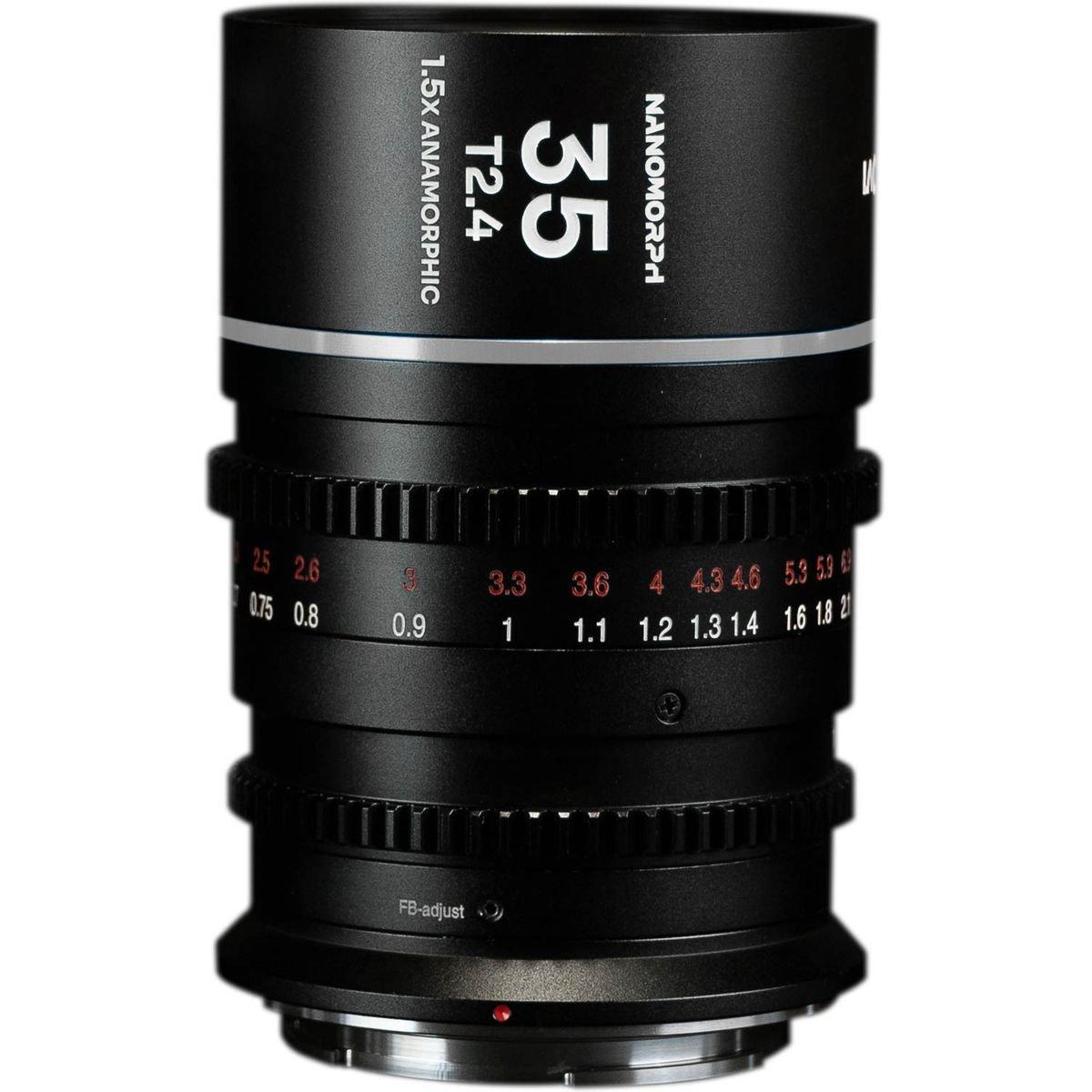 Laowa Nanomorph 35mm T2.4 1.5x Anamorphic, PL マウントのコンパクトなフルフレーム・アナモルフィック。1.5x スクイーズ、T2.4、シルバーフレア。